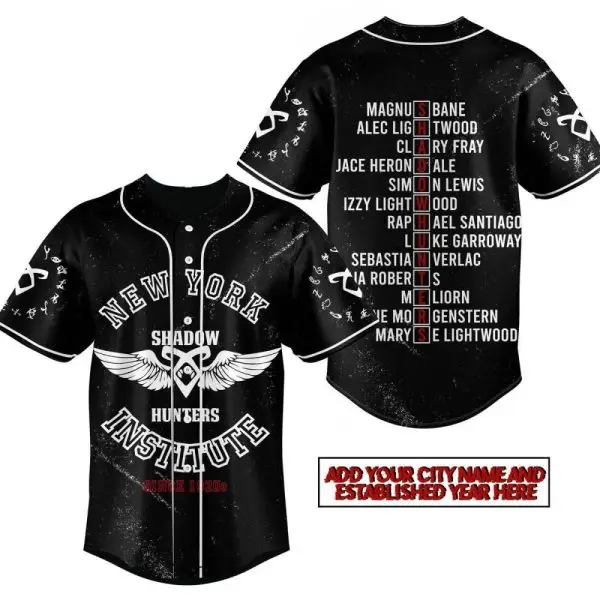 Custom Shadow Hunters Jersey - Personalized City & Year, Stylish Black Design