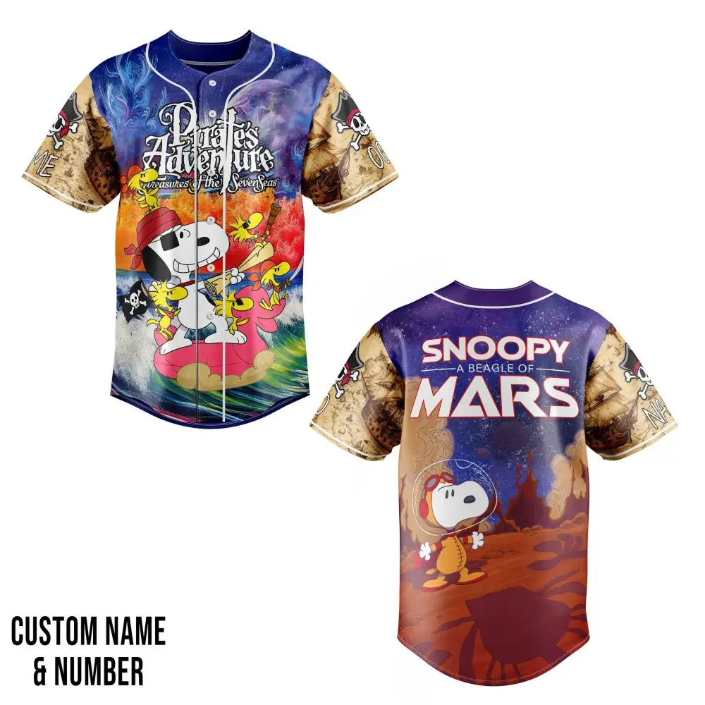 Custom Snoopy Pirate Adventure Jersey – Personalized Mars Beagle Design Custom Snoopy Pirate Adventure Jersey – Personalized Mars Beagle Design - Image 1