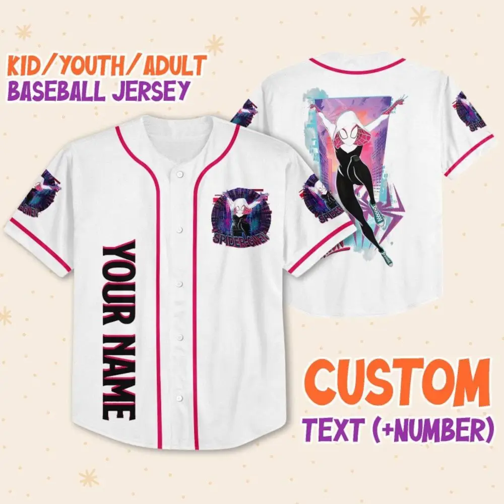 Custom Spider Hero Baseball Jersey - Kids/Youth/Adult Sizes - Add Name & Number!