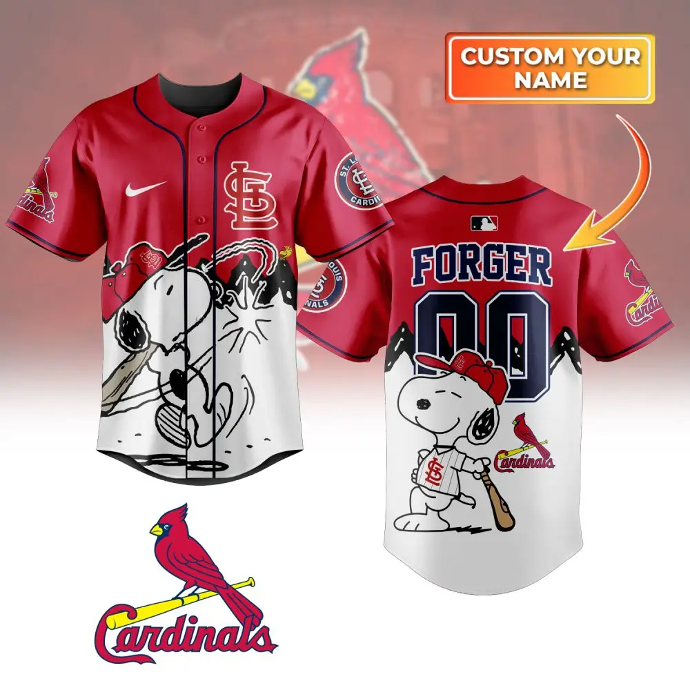 Custom St. Louis Cardinals Snoopy Baseball Jersey - Personalize Your Name!