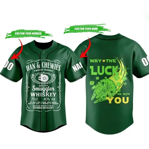 Custom Star Baseball Jersey - Personalized Name & Number , Unique Whiskey Design , Perfect Gift!