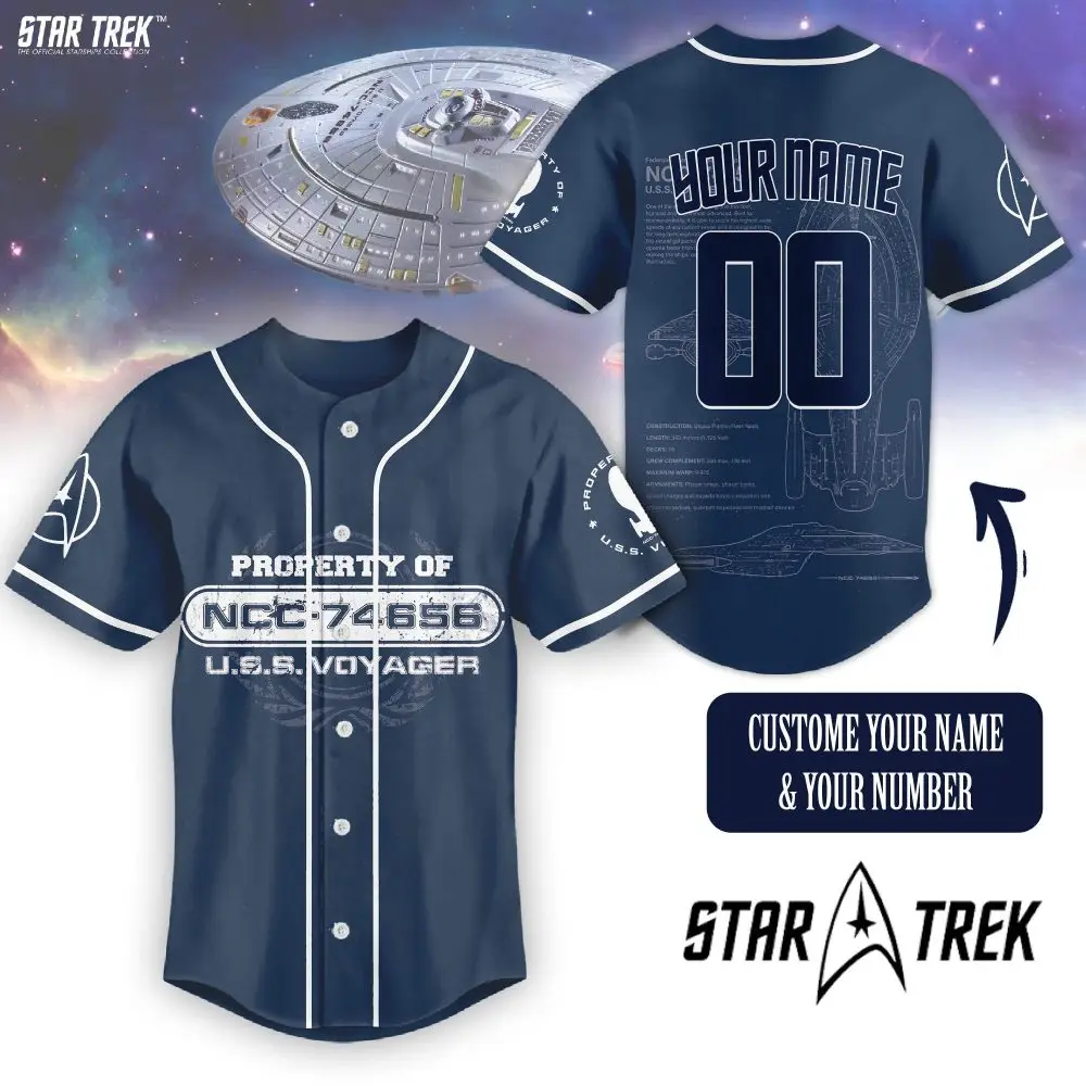 Custom Star Trek U.S.S. Voyager Jersey – Personalize Name & Number, Perfect Gift For Fans