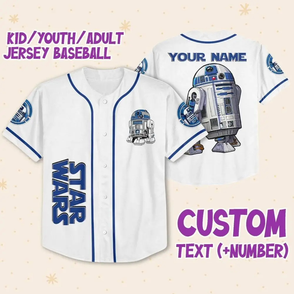 Custom Star Wars Baseball Jersey - Kid/Youth/Adult Sizes - Personalize With Name & Number