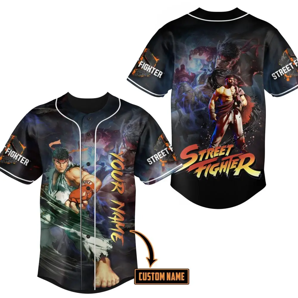 Custom Street Fighter Jersey - Personalized Design With Your Name - Perfect For Fans!