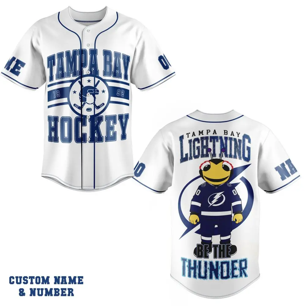 Custom Tampa Bay Lightning Hockey Jersey - Personalize Name & Number - Be The Thunder!