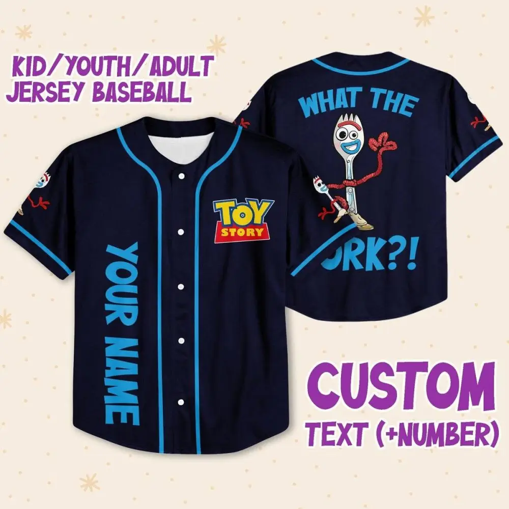 Custom Toy Story Baseball Jersey – Personalized Name & Number For Kids/Youth/Adults