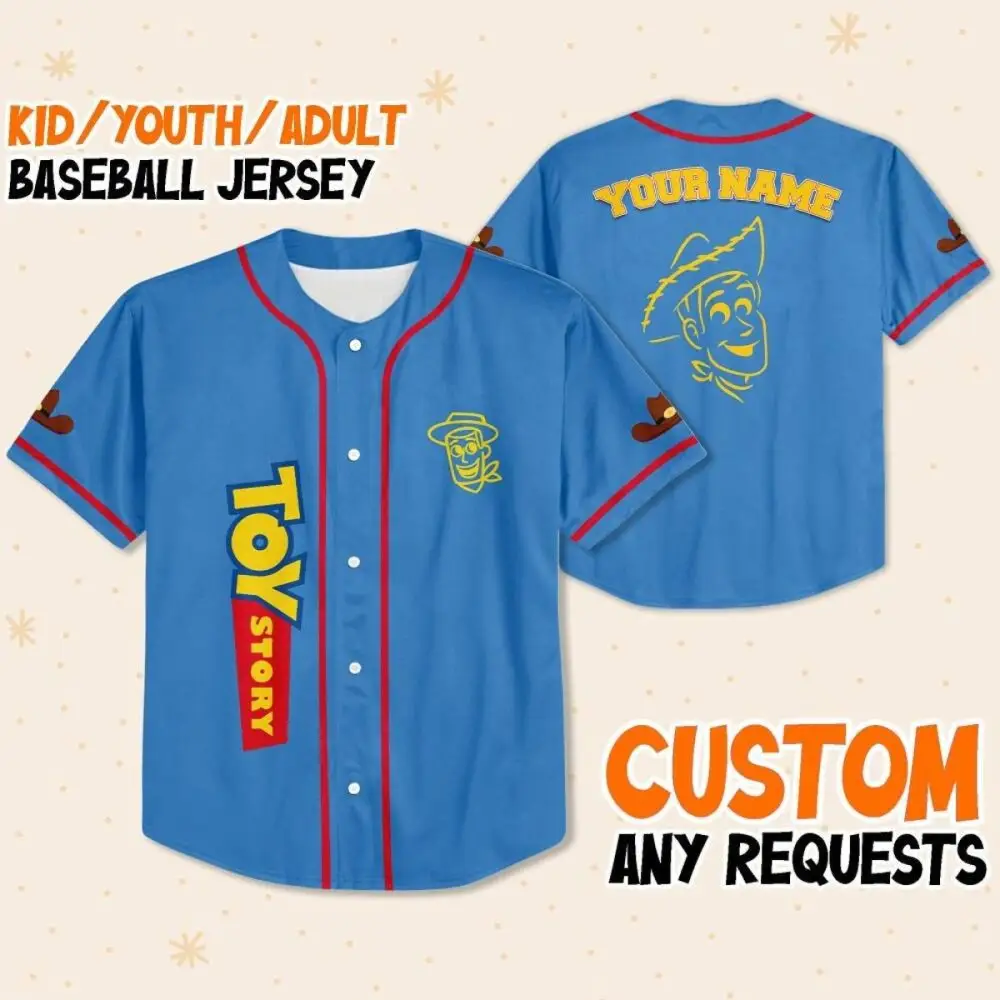 Custom Toy Story Baseball Jersey - Personalized Kids/Youth/Adult Sizes Custom Toy Story Baseball Jersey - Personalized Kids/Youth/Adult Sizes - Image 1