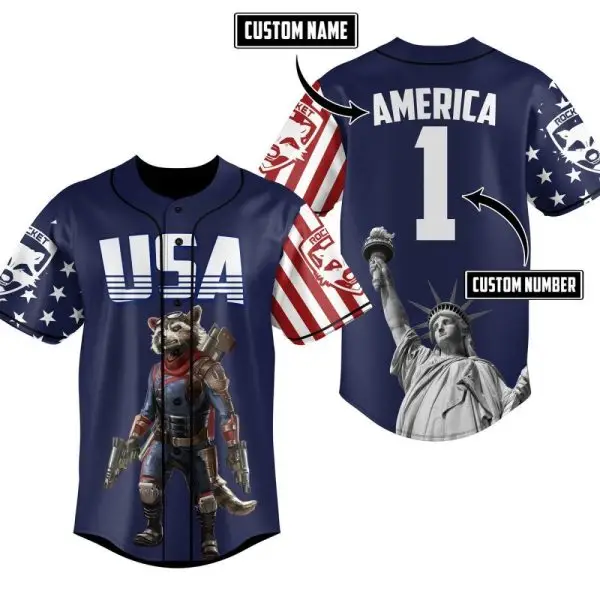 Custom Usa Baseball Jersey – Personalized Name & Number, Patriotic Design Custom Usa Baseball Jersey – Personalized Name & Number, Patriotic Design - Image 1