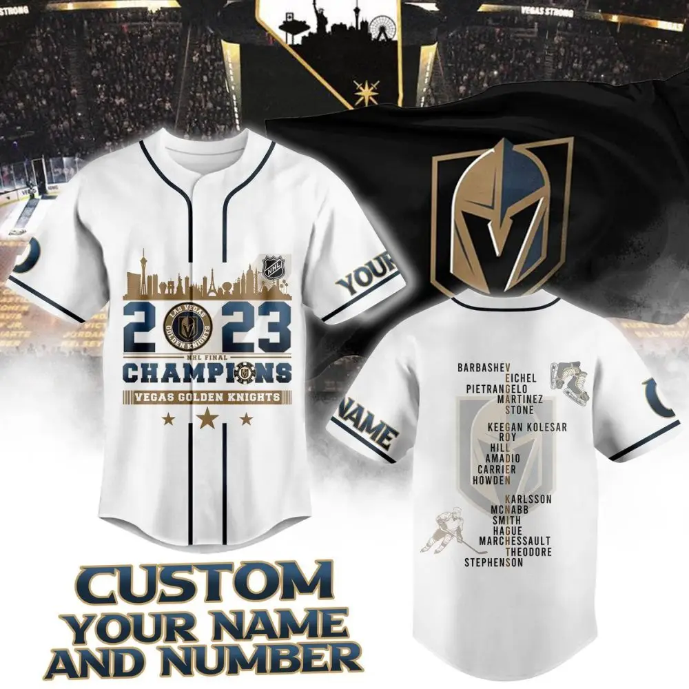 Custom Vegas Golden Knights 2023 Champions Jersey – Add Your Name & Number