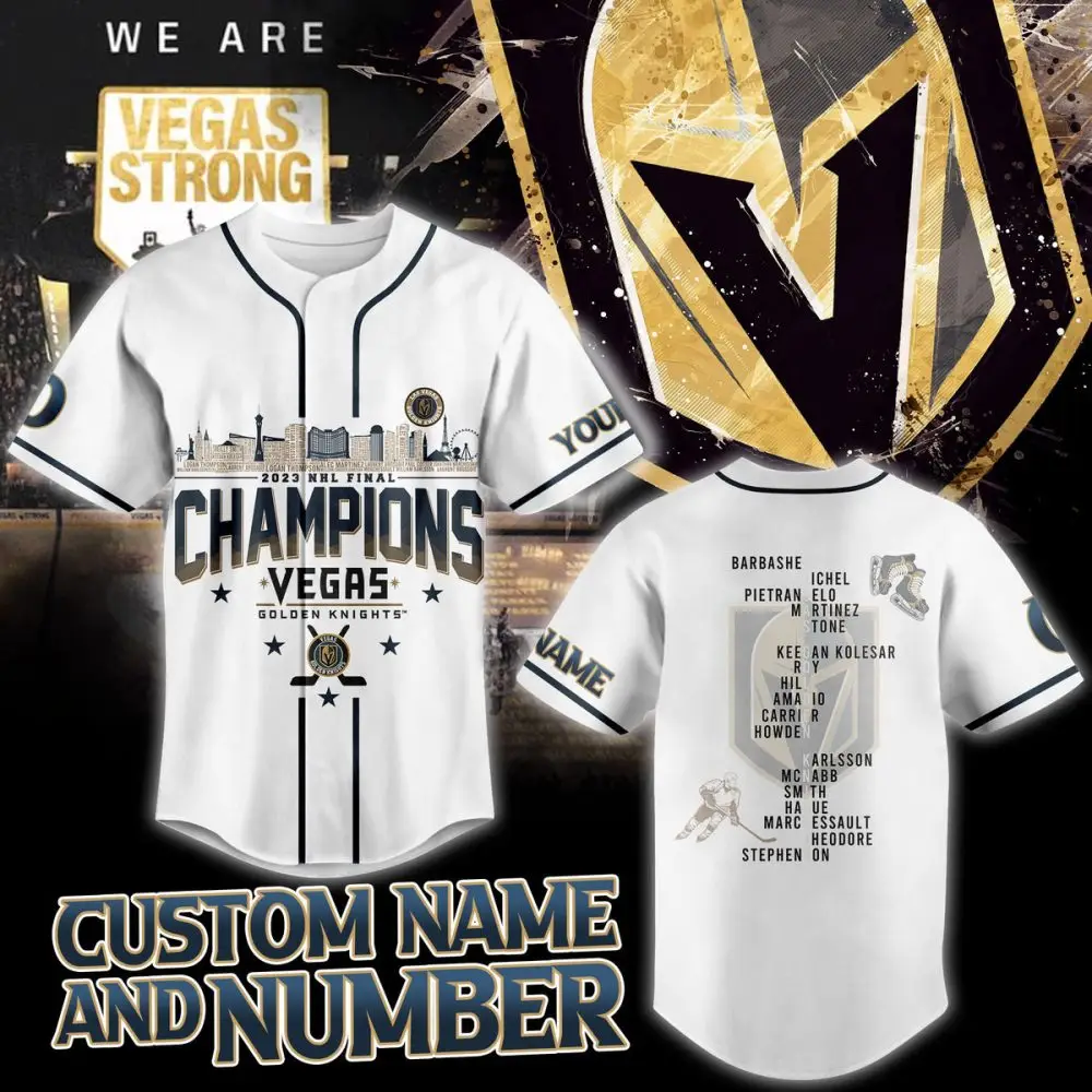 Custom Vegas Hockey Champions Jersey - Personalize Name & Number - Celebrate 2023 Victory!