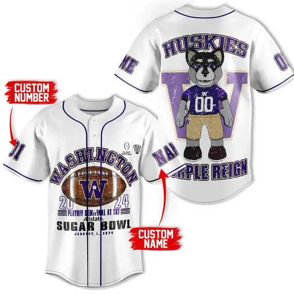 Custom Washington Huskies Sugar Bowl Jersey - Personalized Name & Number