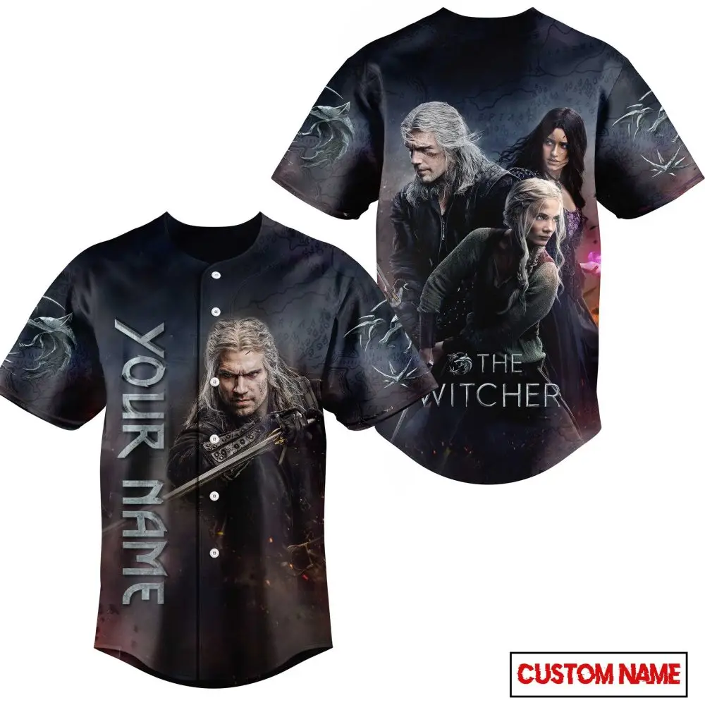 Custom Witcher Baseball Jersey – Personalized Name & Iconic Characters Design