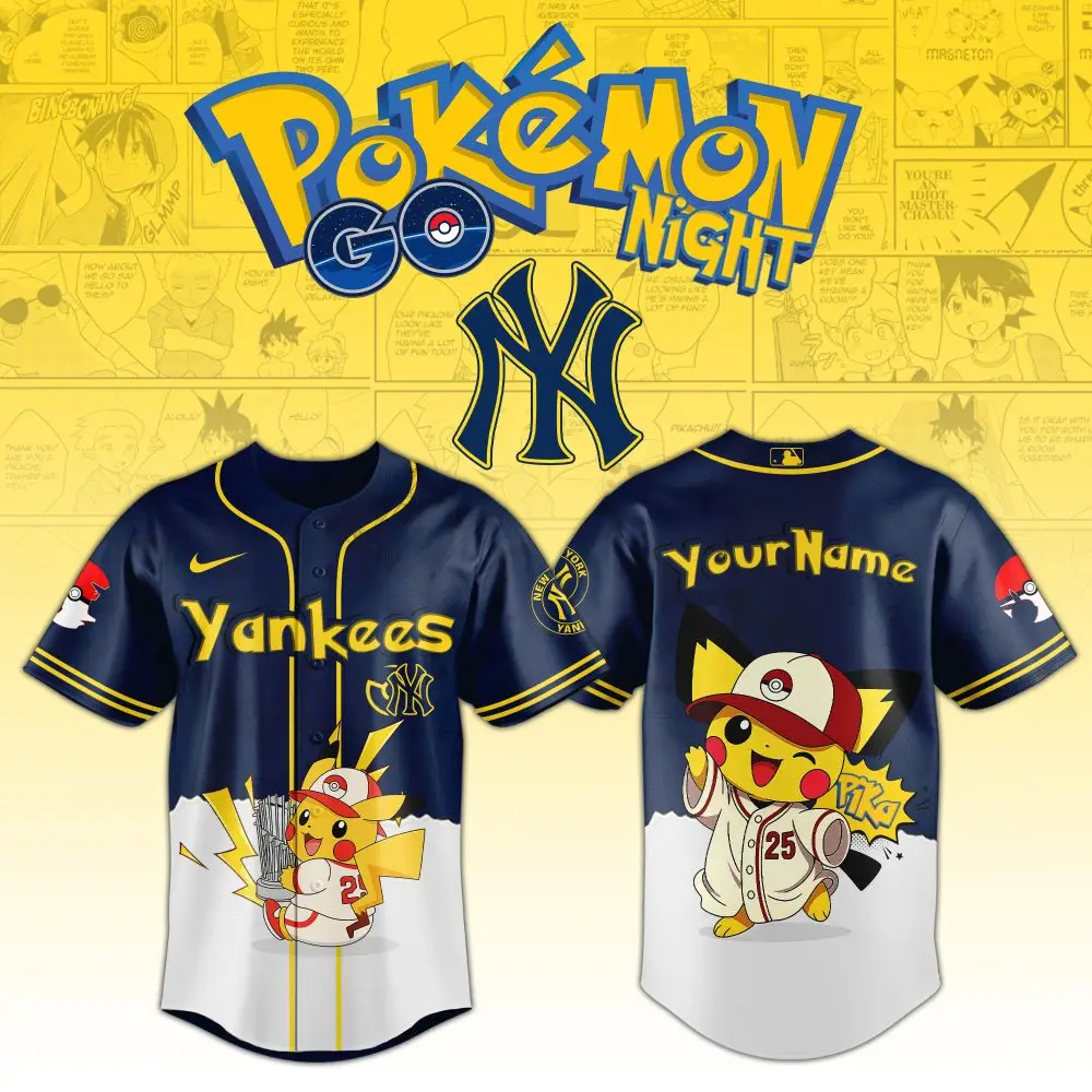 Custom Yankees Pokémon Night Jersey - Pikachu Baseball Fan Gear