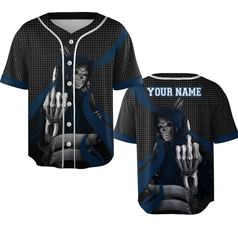 Custom your team Baseball Jersey 3D Personalized Skull Gear Up For Game Day