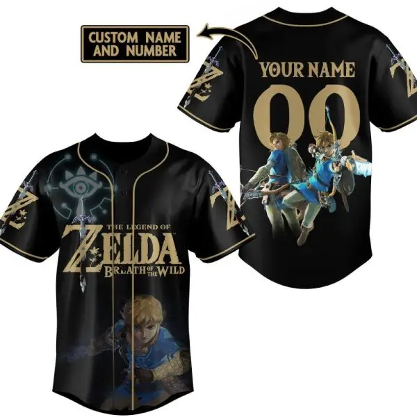 Custom Zelda Breath Of The Wild Jersey – Personalized Name & Number – Premium Gamer Apparel