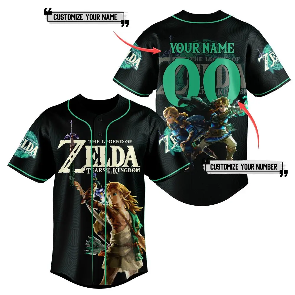 Custom Zelda Tears Of The Kingdom Jersey - Personalize Your Name & Number!