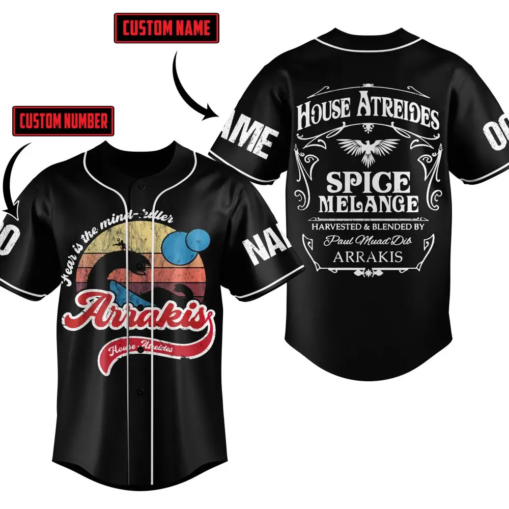 Customizable Arrakis Baseball Jersey - Vintage Style, Add Your Name & Number - Perfect Gift!