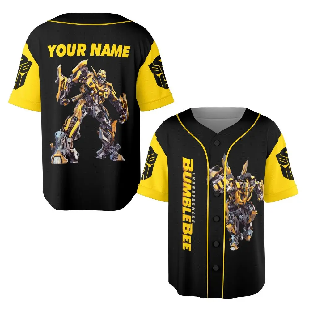 Customizable Bumblebee Baseball Jersey - Transform Your Style With Personalized Name!