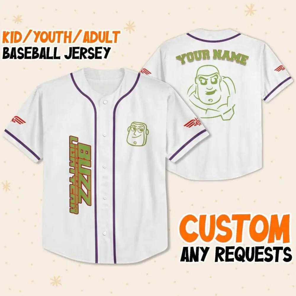 Customizable Buzz Lightyear Baseball Jersey - Kids, Youth & Adult Sizes Available!