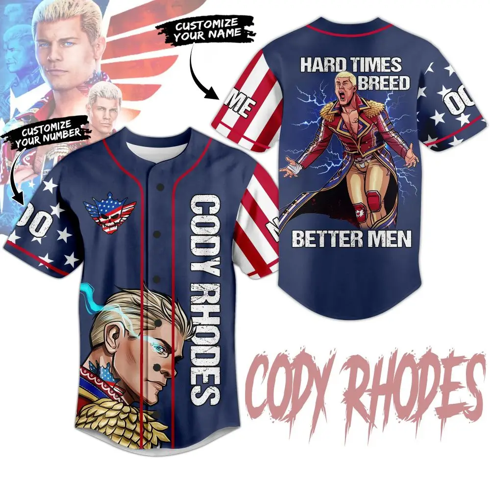Customizable Cody Rhodes Graphic Jersey - Unique Design & Personalization Available! Customizable Cody Rhodes Graphic Jersey - Unique Design & Personalization Available! - Image 1