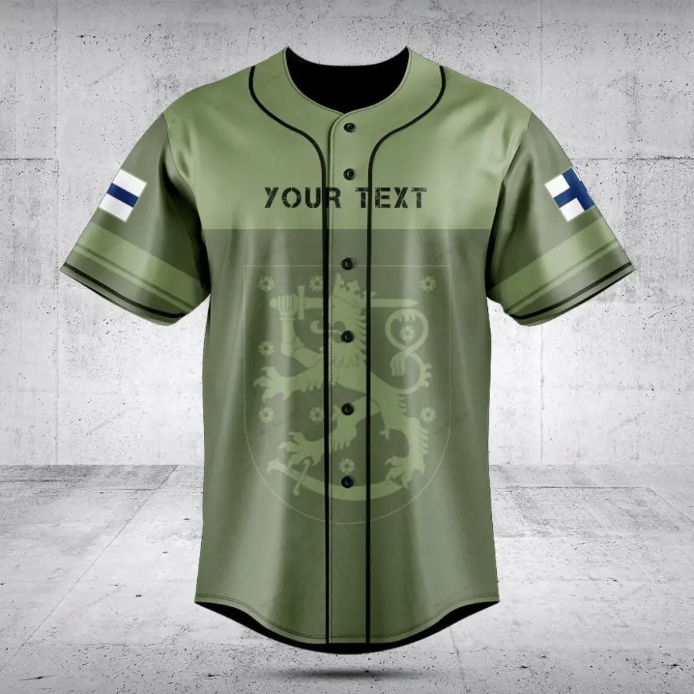 Customizable Finnish Flag Baseball Jersey - Stylish & Unique Design