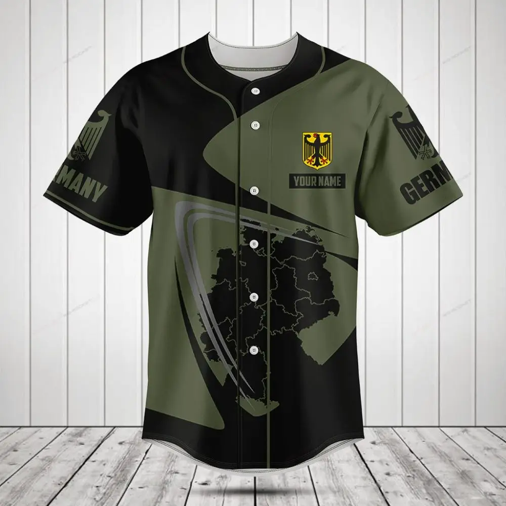 Customizable Germany Flag Baseball Jersey - Personalized Name & Number - Unisex Sportswear