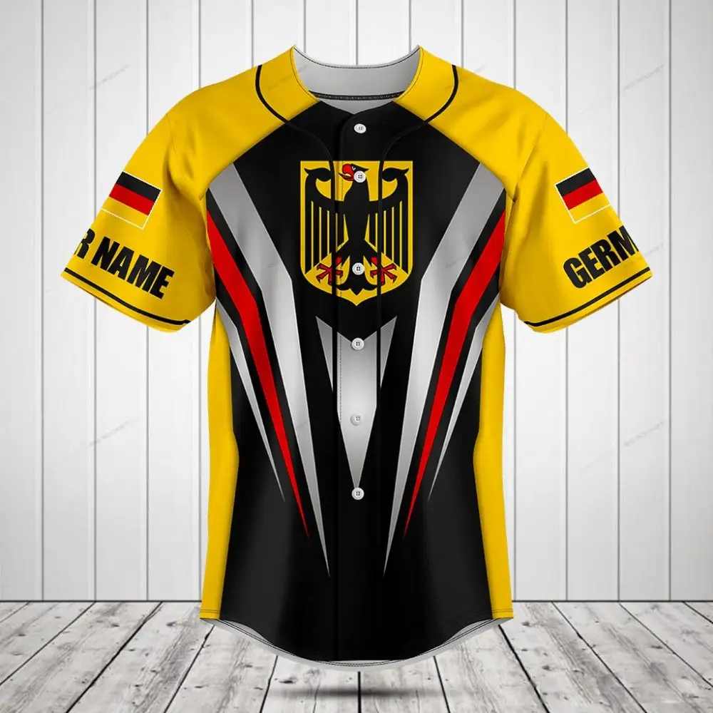 Customizable Germany Flag Baseball Jersey - Personalized Sportswear Gift Customizable Germany Flag Baseball Jersey - Personalized Sportswear Gift - Image 1