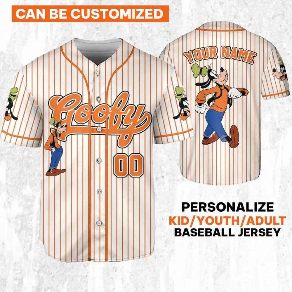 Customizable Goofy Baseball Jersey For Kids/Youth/Adults - Personalize Your Name!