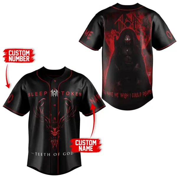Customizable Gothic Baseball Jersey – Dark Art Design, Perfect Gift For Fans