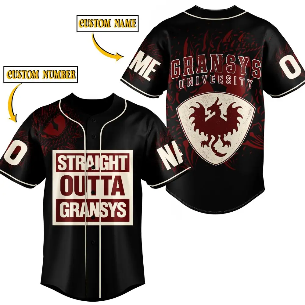 Customizable Gransys University Baseball Jersey - Add Your Name & Number!