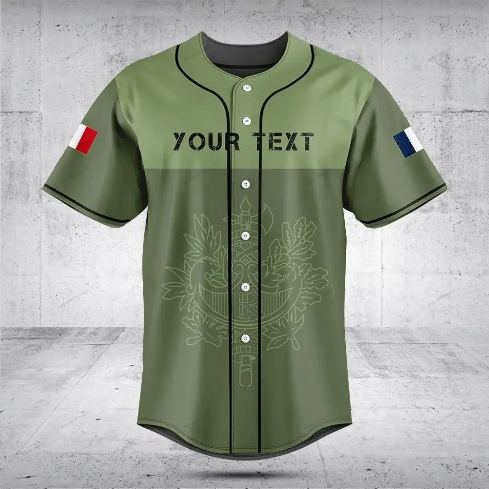 Customizable Green Baseball Jersey With Flag Accents - Personalized Sportswear