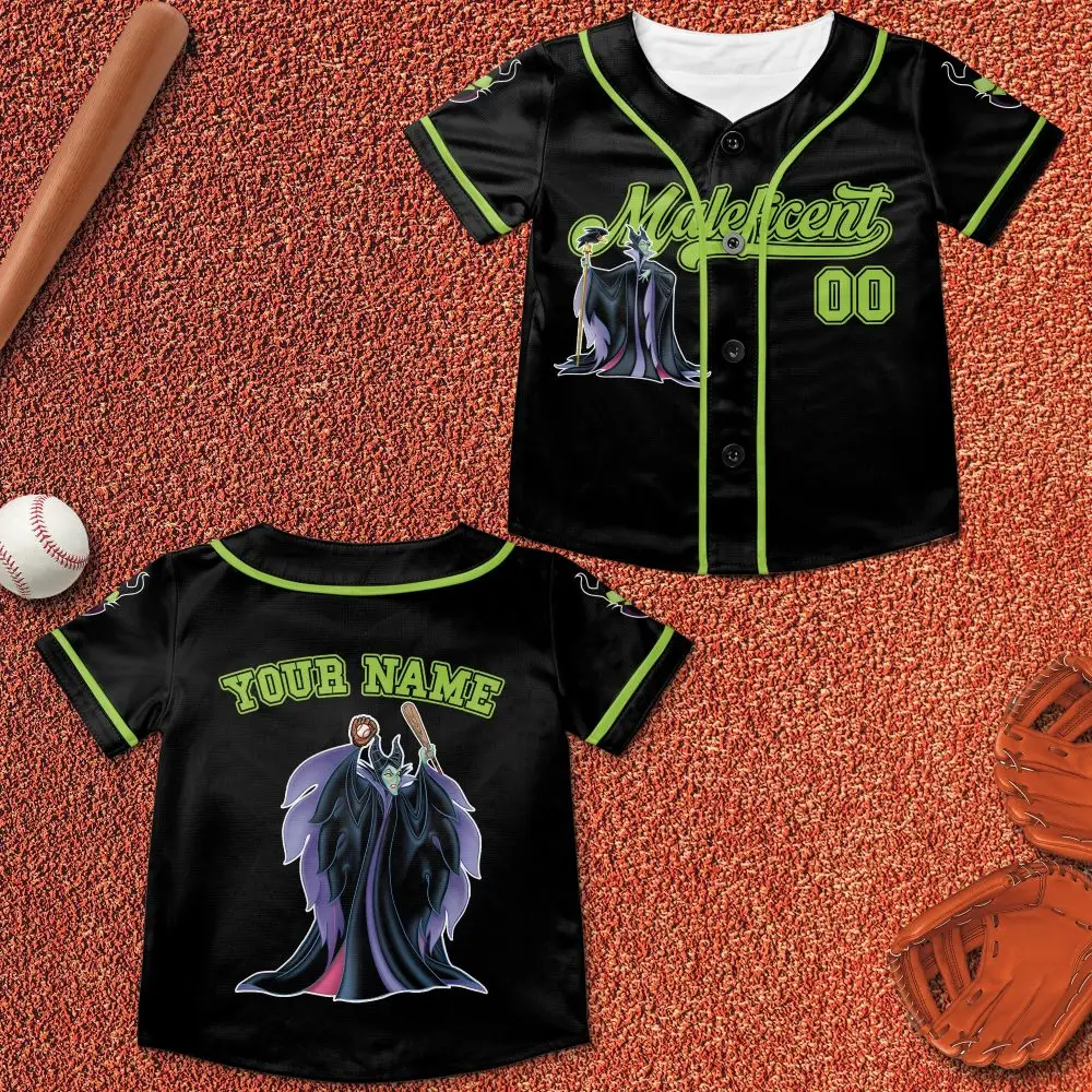 Customizable Maleficent Baseball Jersey – Personalized Name & Number, Perfect For Fans