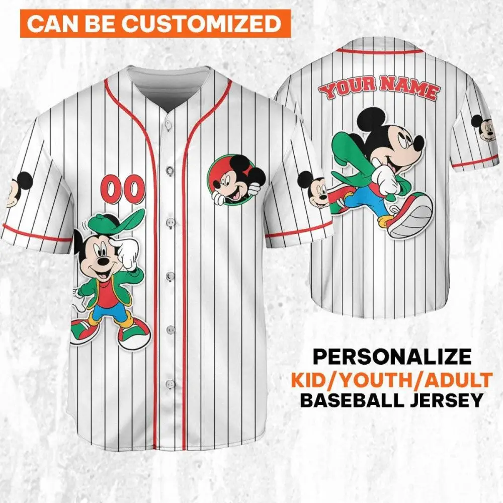 Customizable Mickey Baseball Jersey – Kids, Youth & Adults – Personalize Your Style! Customizable Mickey Baseball Jersey – Kids, Youth & Adults – Personalize Your Style! - Image 1