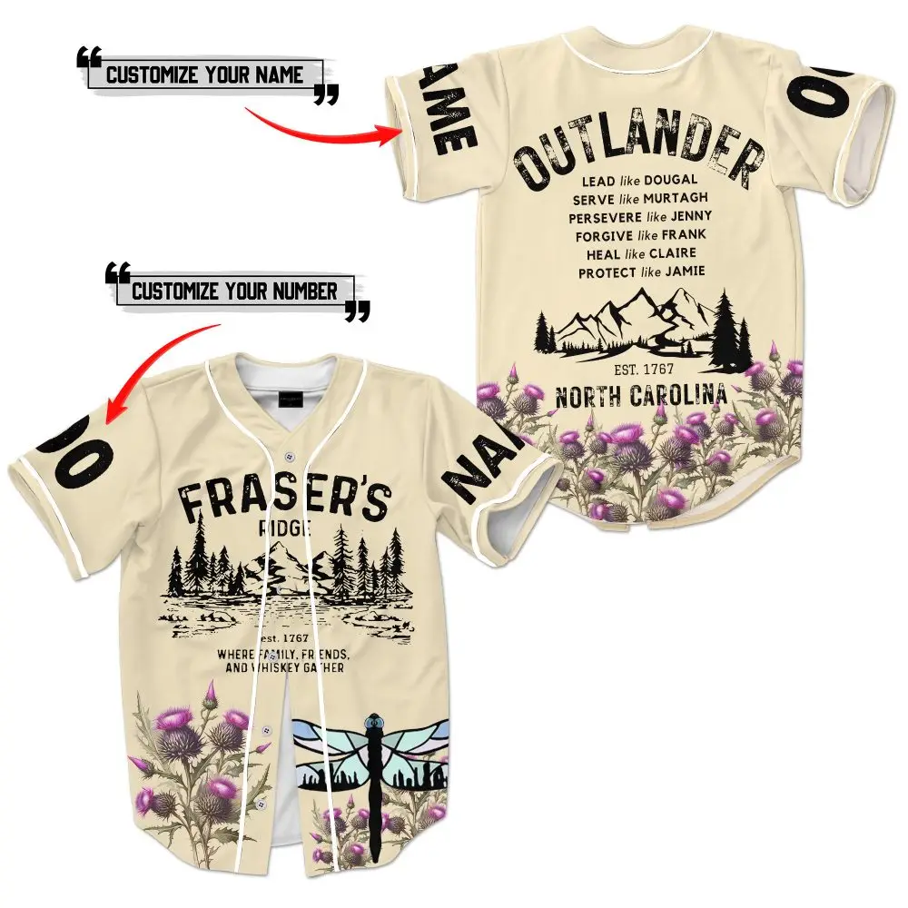 Customizable Outlander Baseball Jersey – Personalize Your Name & Number – Fraser'S Ridge Design Customizable Outlander Baseball Jersey – Personalize Your Name & Number – Fraser'S Ridge Design - Image 1
