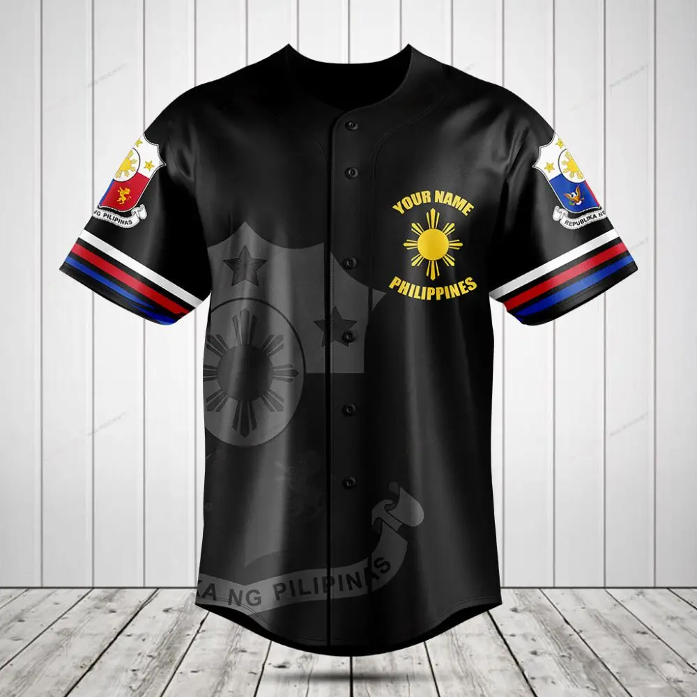 Customizable Philippines Flag Baseball Jersey - Personalized Design & Premium Quality