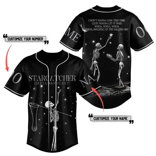 Customizable Stargazer Skeleton Jersey - Unique Design, Add Your Name & Number! Customizable Stargazer Skeleton Jersey - Unique Design, Add Your Name & Number! - Image 1