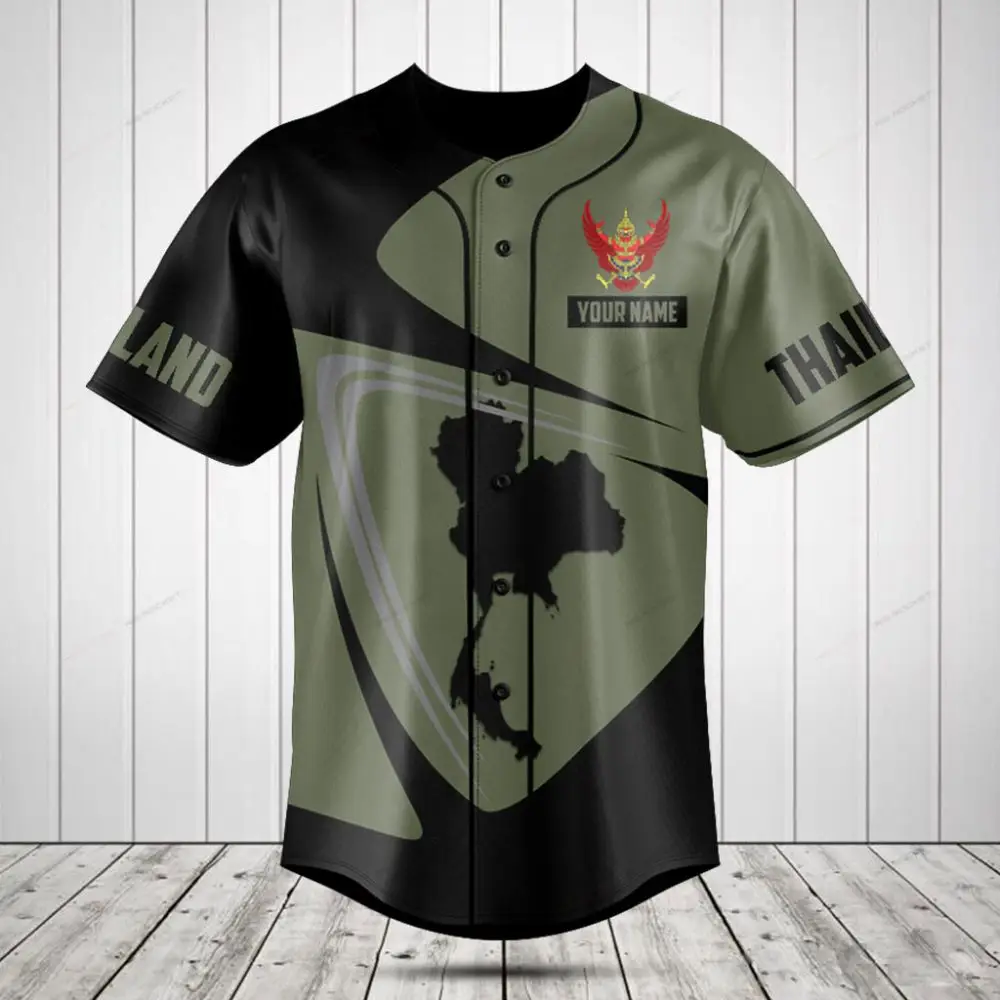 Customizable Thailand Baseball Jersey - Personalized Name & Map Design