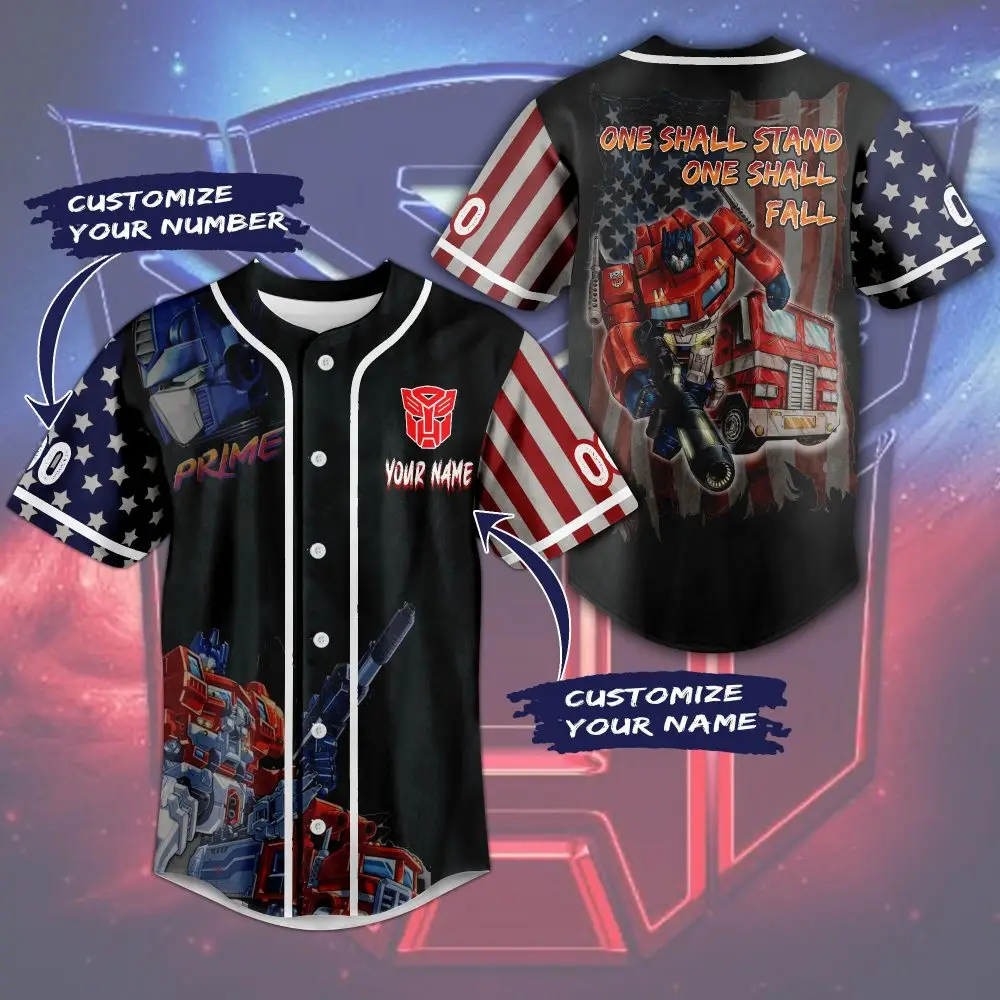 Customizable Transformer Baseball Jersey - Personalize With Name & Number, Iconic Design