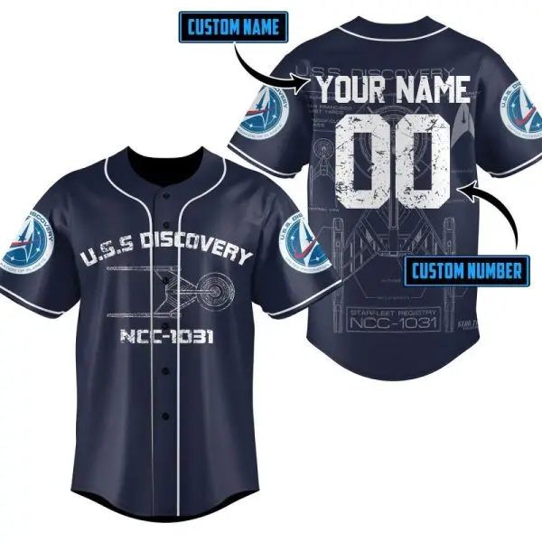 Customizable U.S.S. Discovery Baseball Jersey – Add Your Name & Number!