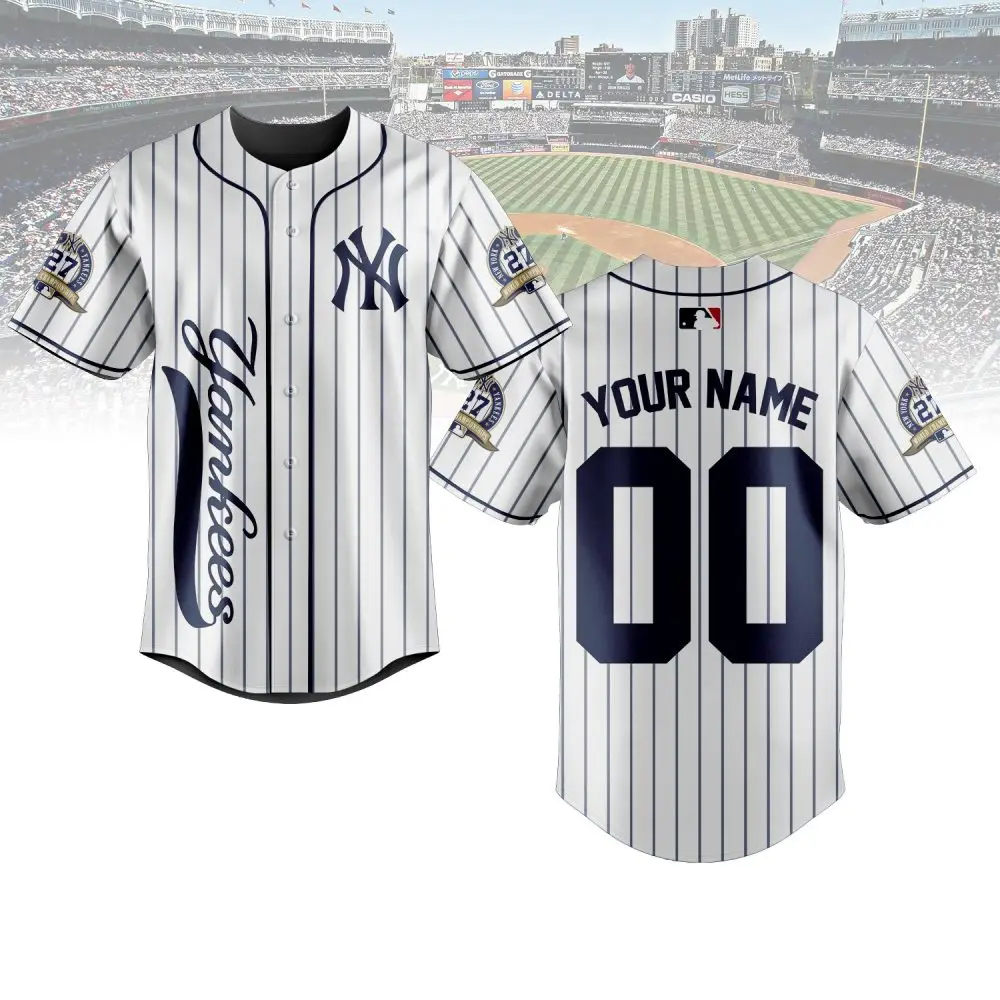 Customizable Yankees Baseball Jersey - Add Your Name & Number!