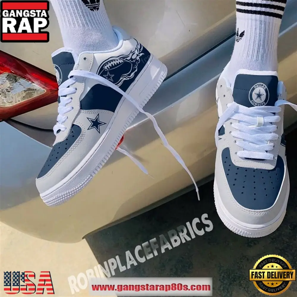 Dallas Cowboys Air Force 1 Running Sneakers Shoes Dallas Cowboys Air Force 1 Running Sneakers Shoes - Image 1