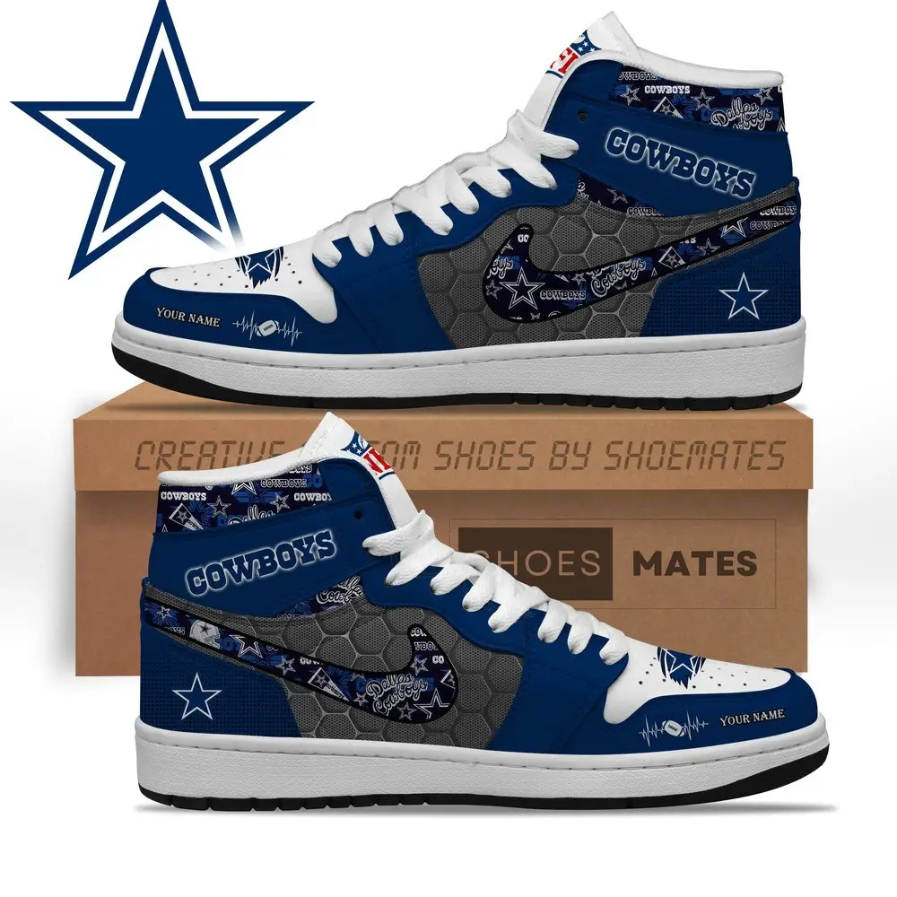 Dallas Cowboys AJ1 High Top Shoes