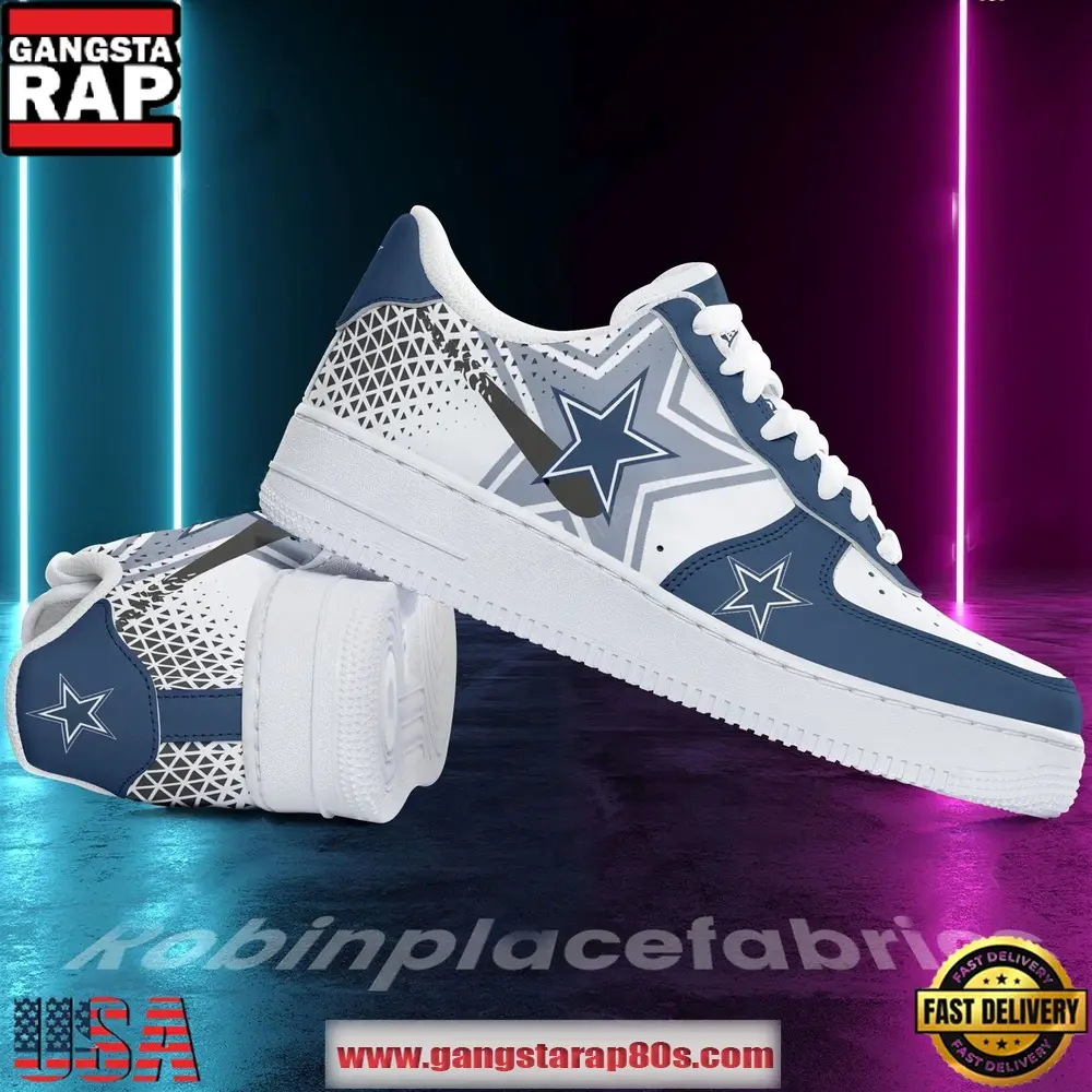 Dallas Cowboys Football Air Force 1 Running Sneakers Shoes Dallas Cowboys Football Air Force 1 Running Sneakers Shoes - Image 1