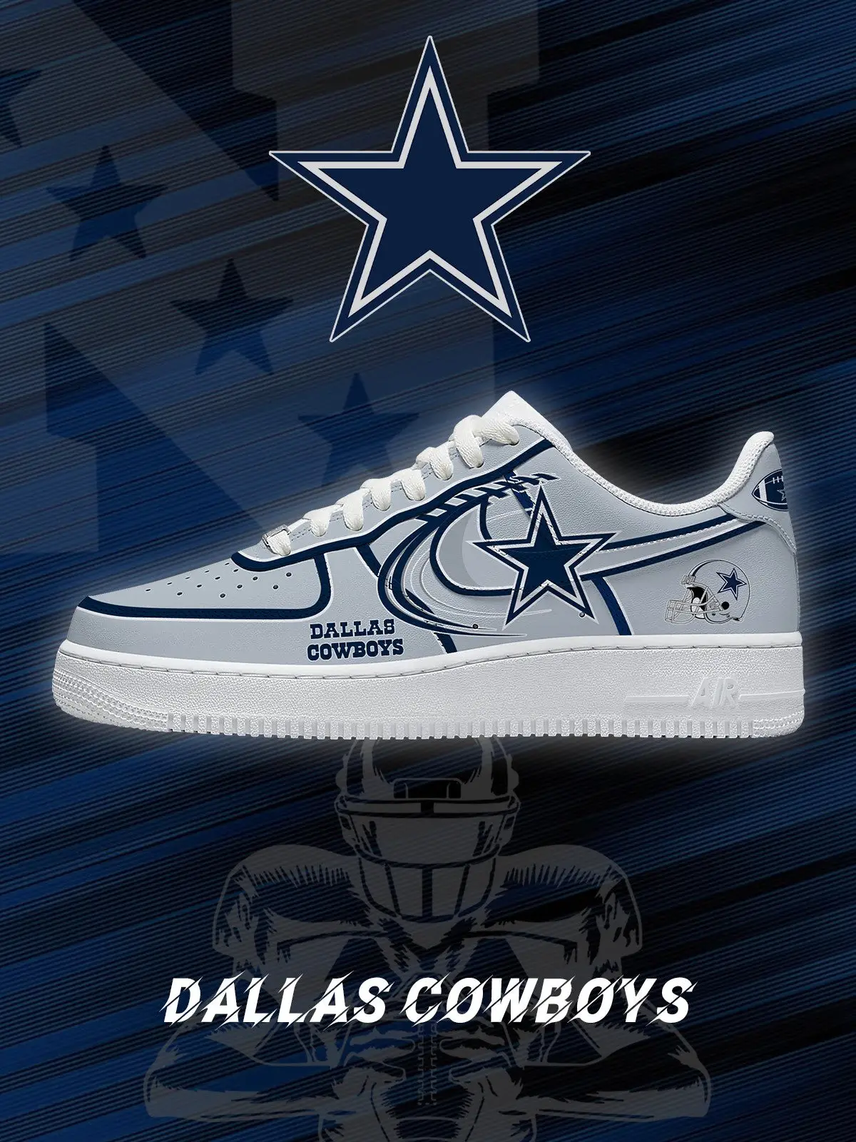 Dallas Football V.2 Custom Air Force 1 Sneakers - NFL Fan Edition | HO45