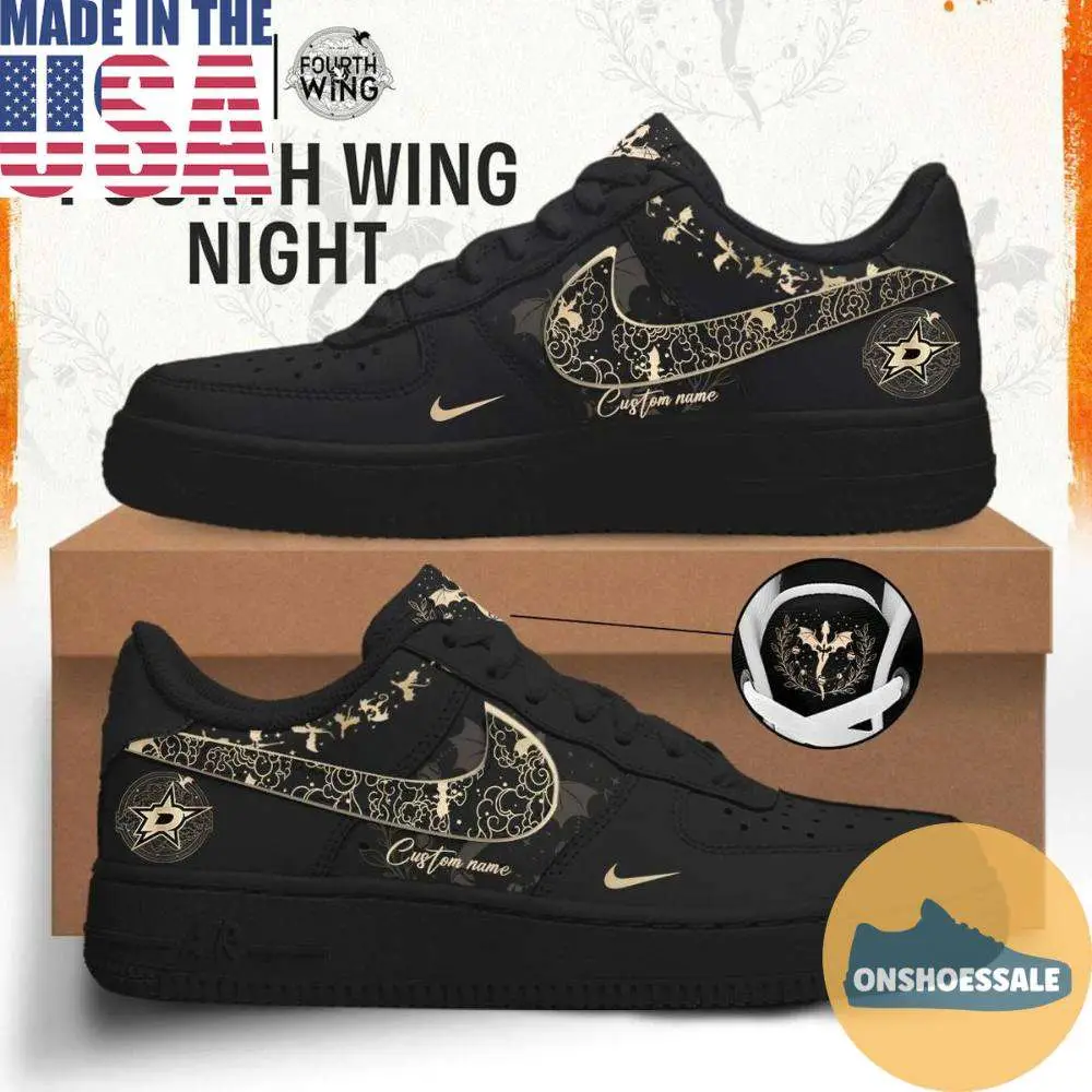 Dallas Stars Fourth Wing Night 2026 Custom Name Air Force 1 Shoes, Gift For Fans - Best Gift Shoes