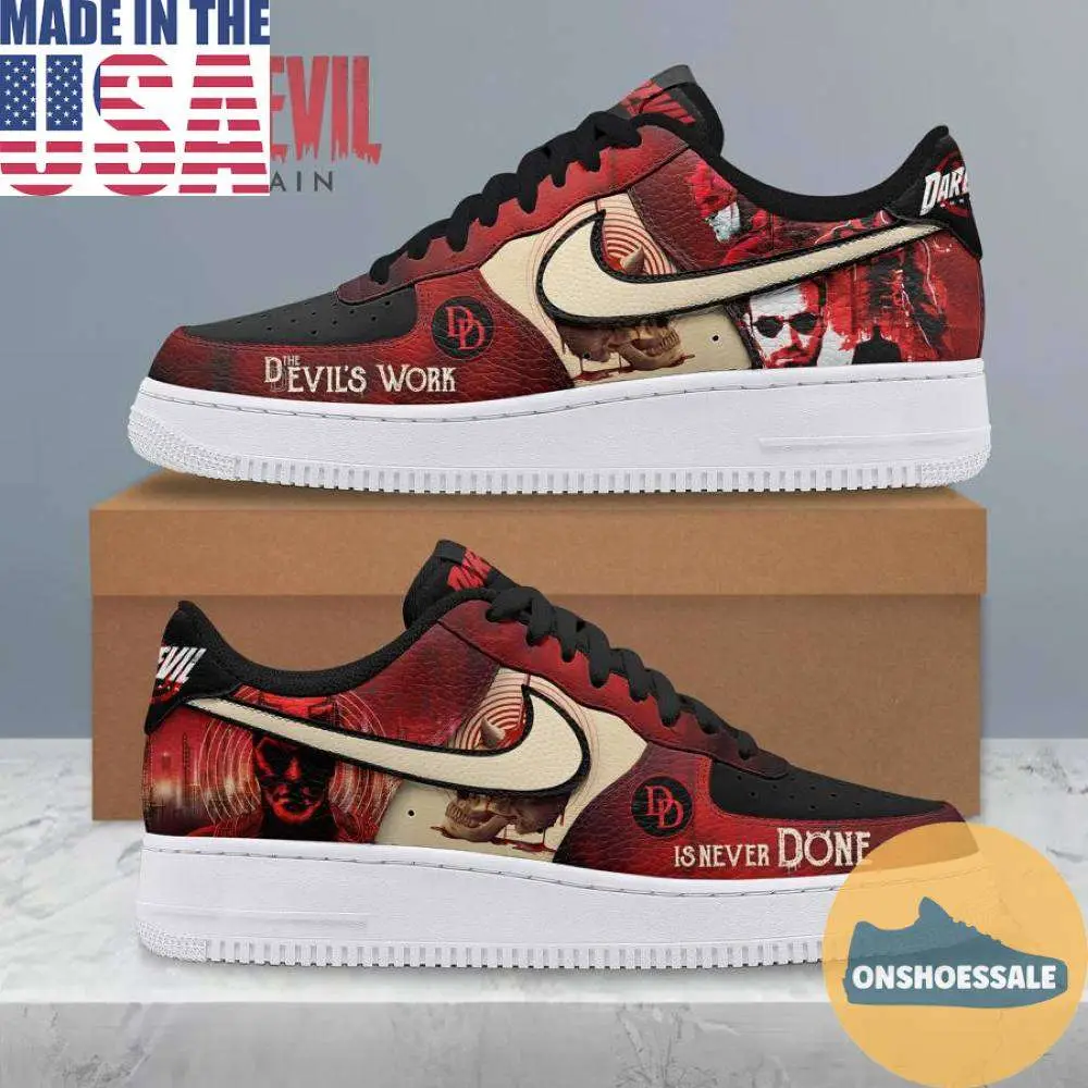 Daredevil Is Never Done Air Force Shoes, Gift For Fans - Best Gift Shoes Daredevil Is Never Done Air Force Shoes, Gift For Fans - Best Gift Shoes - Image 1
