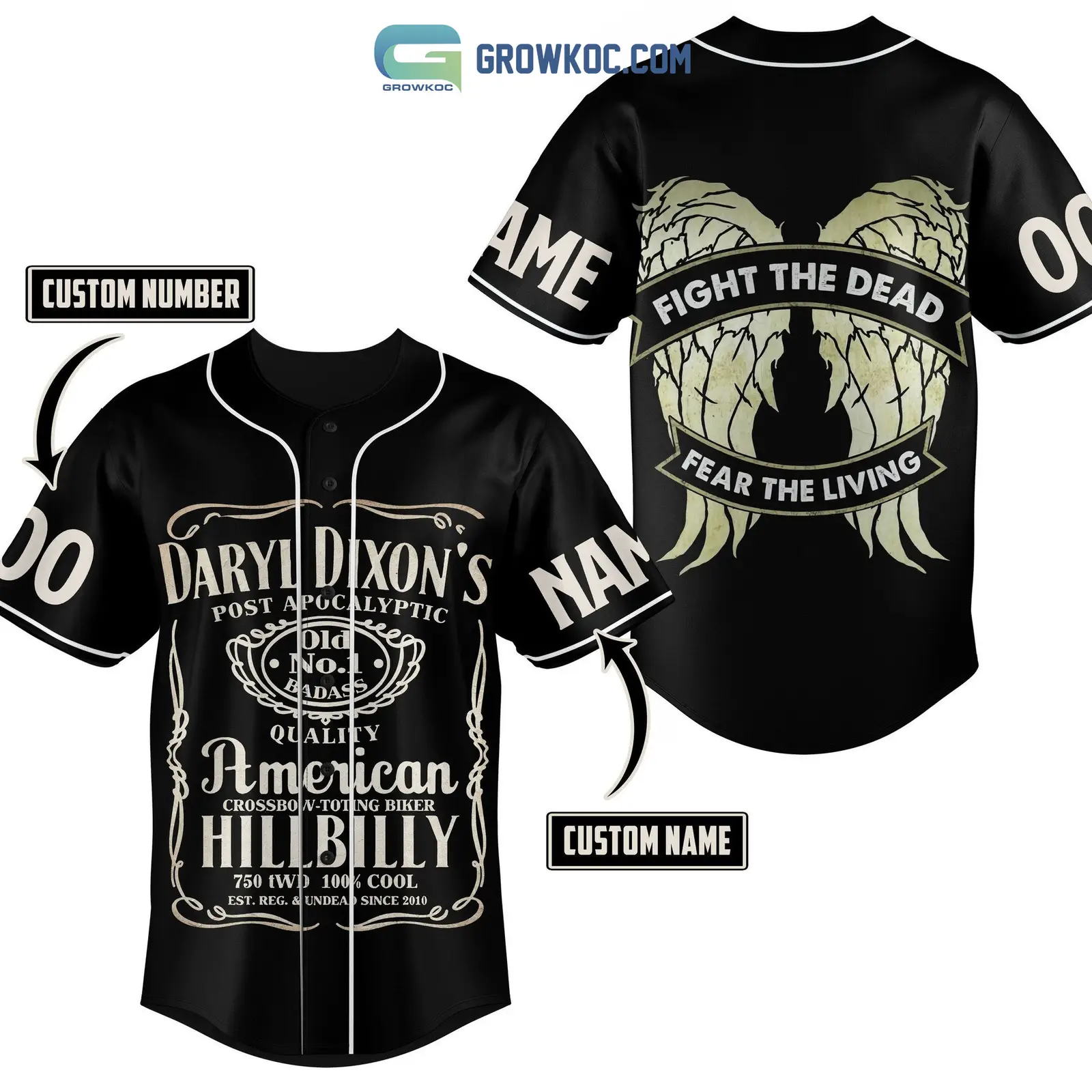 Daryl Dixon's Post Apocalyptic Fight The Dead Fear The Living Personalized Baseball Jersey