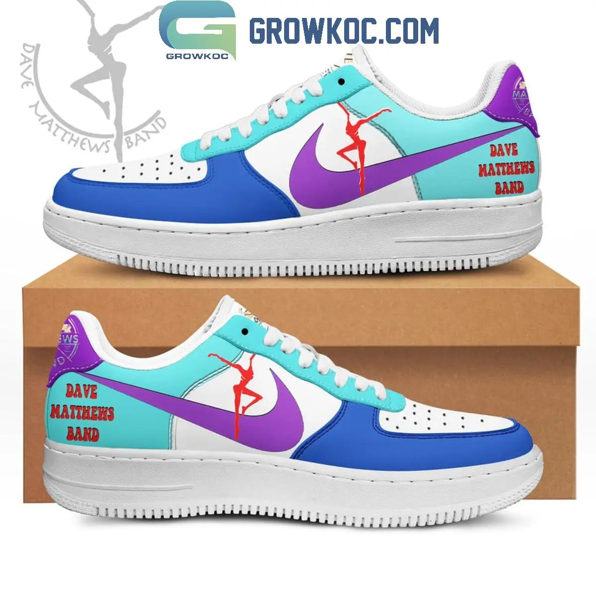 Dave Matthews Band Fan Love White Design Air Force 1 Shoes