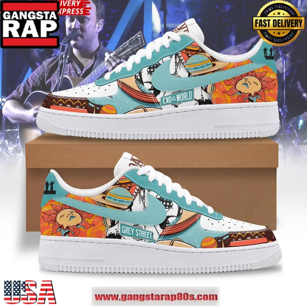 Dave Matthews Grey Street End of the World Air Force 1 Sneakers Shoes