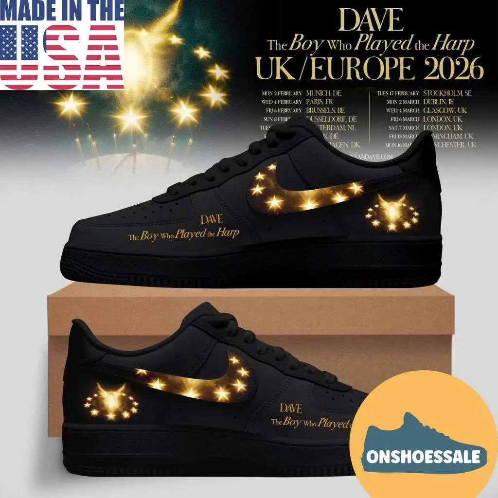 Dave The Boy Who Played The Harp Tour 2026 Air Force 1 Shoes, Gifts for Fans - Best Gift Shoes Dave The Boy Who Played The Harp Tour 2026 Air Force 1 Shoes, Gifts for Fans - Best Gift Shoes - Image 1